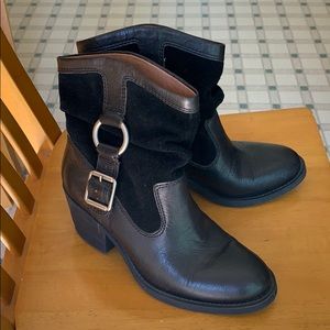 Lucky Brand Suede & Leather Ankle Boots